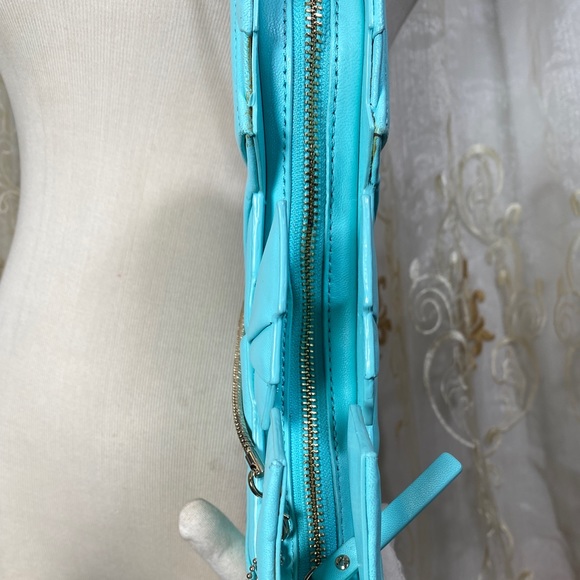 ♥️SOLD♥️KATE♠️SPADE SEAHORSE Chain Shoulder Clutch Limited Edition Blue Bag S - Picture 10 of 17